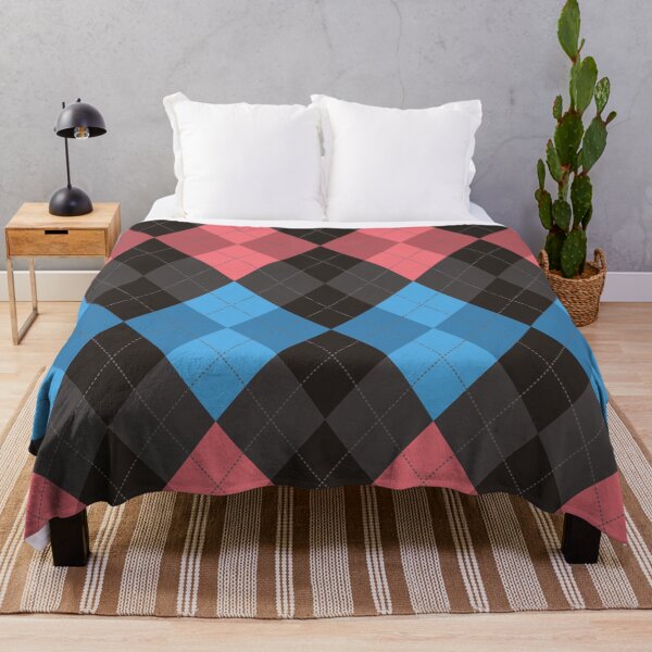 Item preview, Preppy 1980s Retro Black Pink Blue Argyle designed and sold by IamTrending.