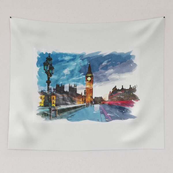 Item preview, London, England Watercolor Travel Souvenir Fine Art designed and sold by Naumovski.