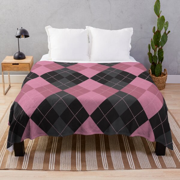 Item preview, Preppy Girly Black Pink Argyle designed and sold by IamTrending.