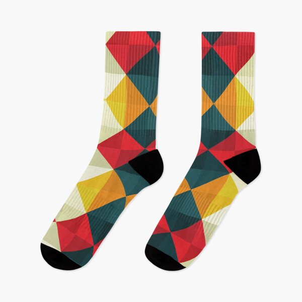 Aperçu de l'œuvre Preppy années 1980 rétro vintage bleu jaune rouge Argyle créée et vendue par IamTrending.