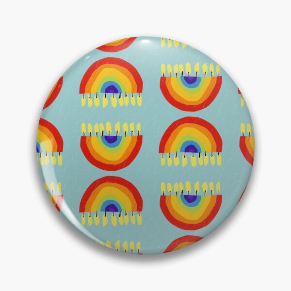 Item preview, Rainbow Chanukiah Duck Egg Print designed and sold by TillaCrowne.