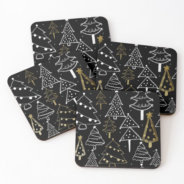 Item preview, CHRISTMAS TREE - BLACK WITH GOLD designed and sold by PrachiManerikar.