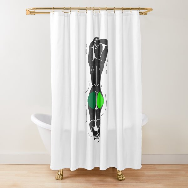 Green Booty Lady Shower Curtain