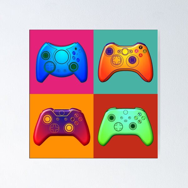 "Evolution Pop Art Xbox Controllers" Poster for Sale by THE FEZZLER ...