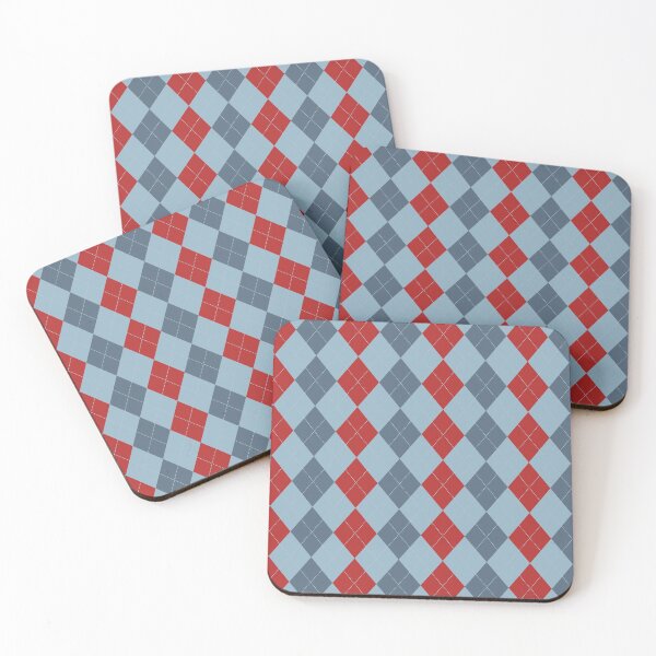 Item preview, Preppy 1980s Retro Traditional Blue Red Argyle designed and sold by IamTrending.