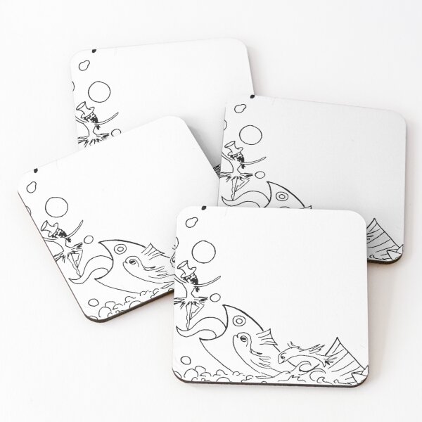 Item preview, A school of crazy fish. And a bearded ballerina. (Black-and-white) designed and sold by Canvasvendetta.