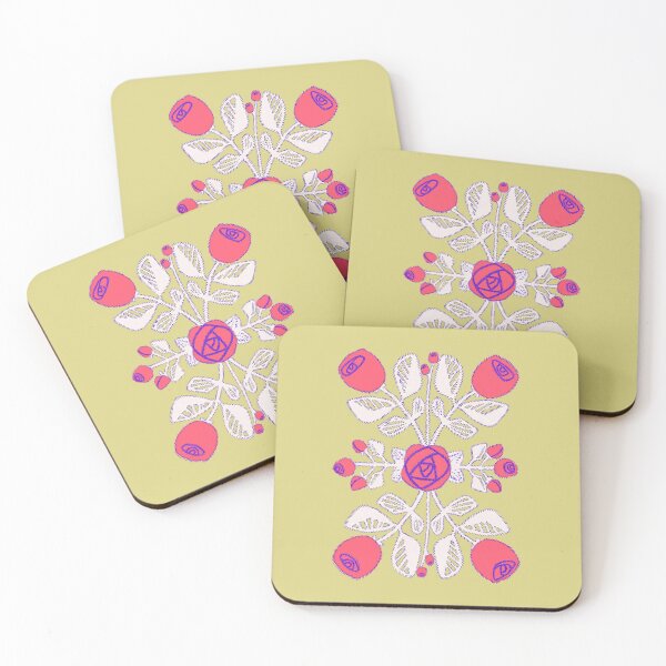 Item preview, Folk Art Roses on Gold designed and sold by Christine Philbrick.