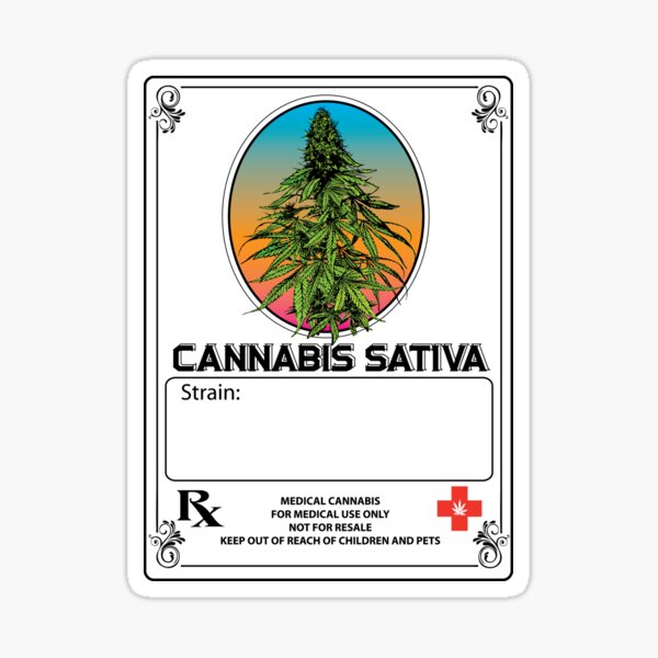 Cannabis Sativa Jar Label Sticker