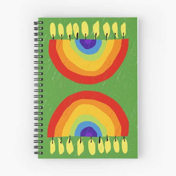 Item preview, Rainbow Chanukiah Green Print designed and sold by TillaCrowne.