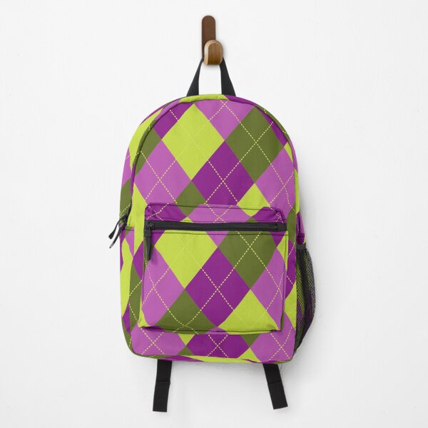 Item preview, Preppy Retro Black Pink Olive Yellow Argyle designed and sold by IamTrending.