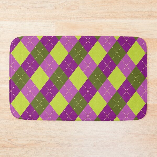 Item preview, Preppy Retro Black Pink Olive Yellow Argyle designed and sold by IamTrending.