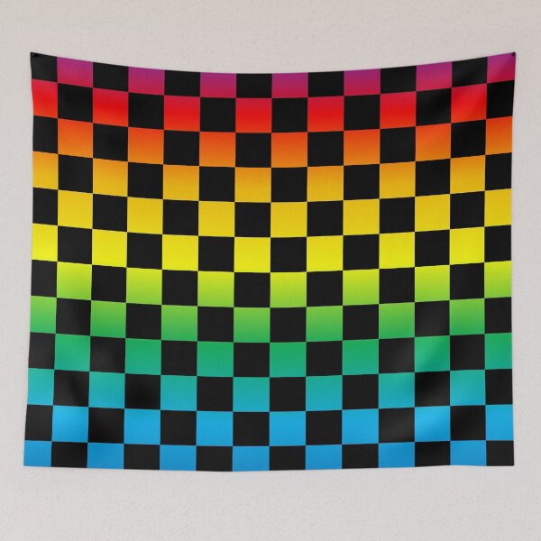 Item preview, Rainbow Black Checkerboard designed and sold by stareongroup.