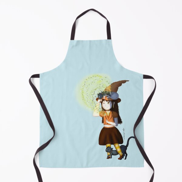 Item preview, little witch doing magic on her cat designed and sold by studioMoSa.