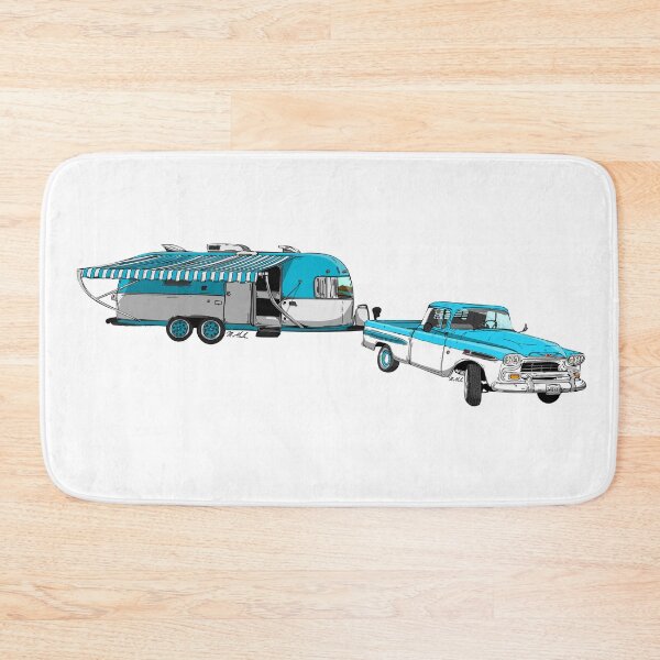 Item preview, Chevy Apache towing a Blue and White airstream designed and sold by Michael Garber.