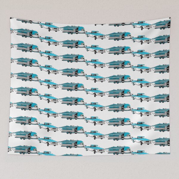 Item preview, Chevy Apache towing a Blue and White airstream designed and sold by Michael Garber.
