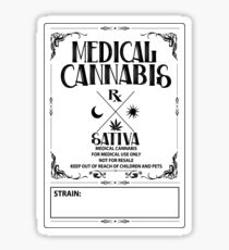 Medical Cannabis vintage style Sativa Label Sticker