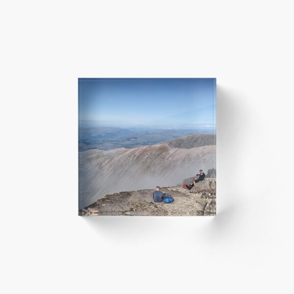 Climbers resting at the summit of Ben Nevis Acrylic Block