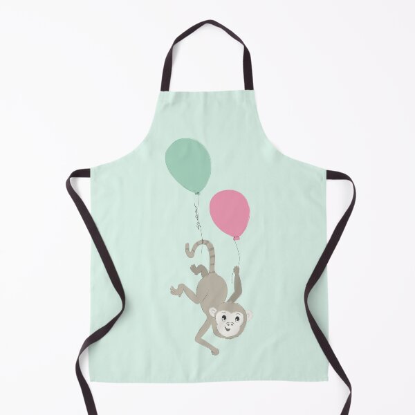 Item preview, little monkey flying away with balloons - baby illustration designed and sold by studioMoSa.