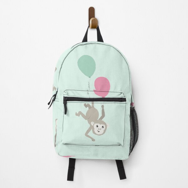 Item preview, little monkey flying away with balloons - baby illustration designed and sold by studioMoSa.