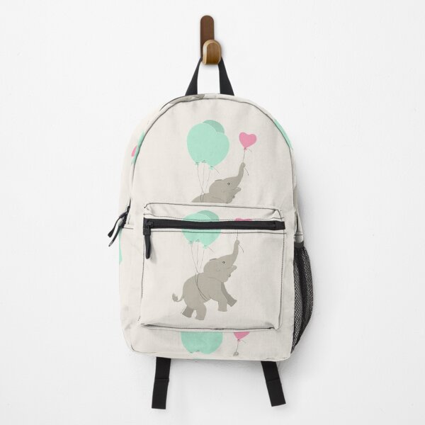 Item preview, little baby elephant flying away with balloons - baby illustration designed and sold by studioMoSa.