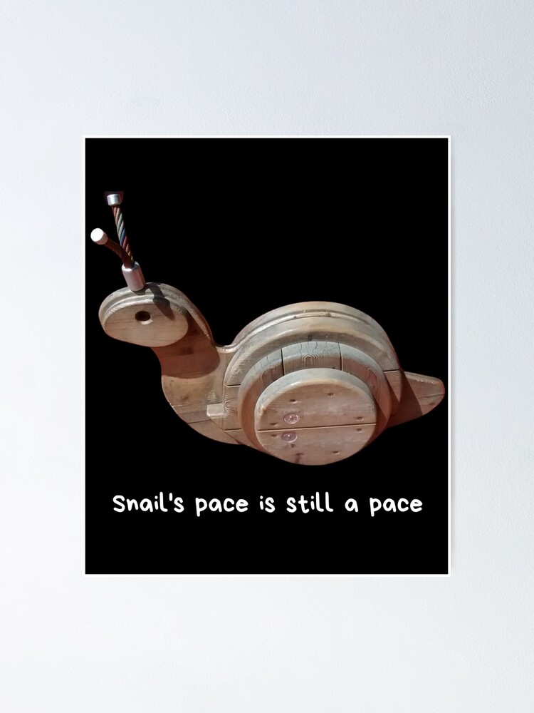 "Snail's pace is still a pace. Keep moving forward." Poster for Sale by