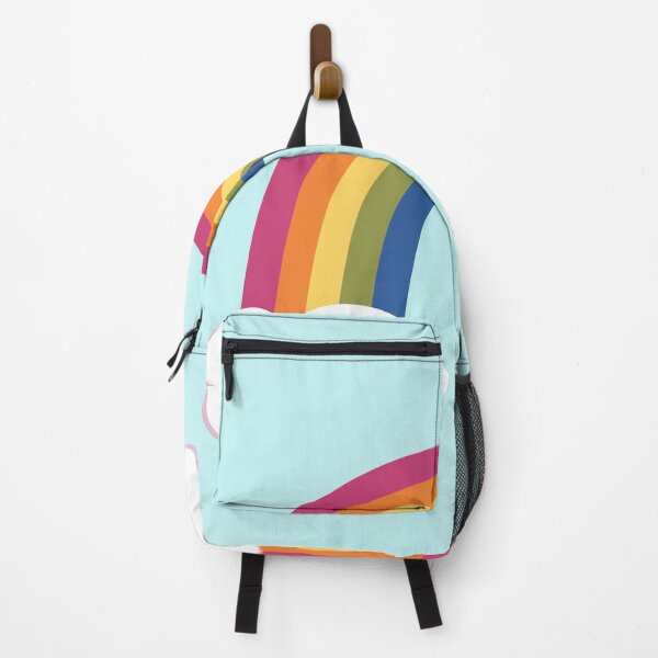 Item preview, rainbow in the clouds on sky blue background designed and sold by studioMoSa.
