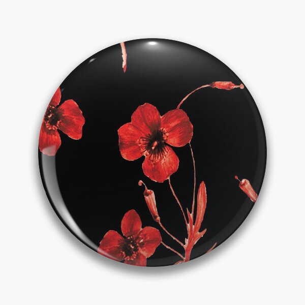 Artikelvorschau, Roter Mohn-Gedenktag-Druck, schwarzes und rotes Blumenmuster entworfen und verkauft von FreshPrintini.