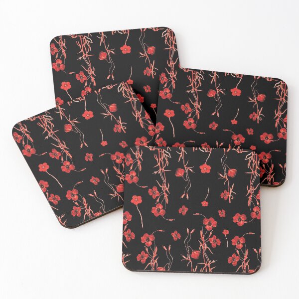 Item preview, Red Poppy Remembrance Day Print, Black and Red Flower Pattern  designed and sold by FreshPrintini.