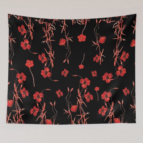 Item preview, Red Poppy Remembrance Day Print, Black and Red Flower Pattern  designed and sold by FreshPrintini.