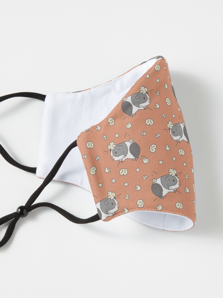 Alternate view of Guinea pig pattern, popcorning Mask