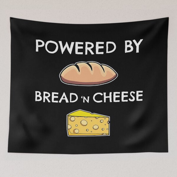 Item preview, Powered by bread and cheese - funny nerd joke, funny student joke designed and sold by LookFrog.