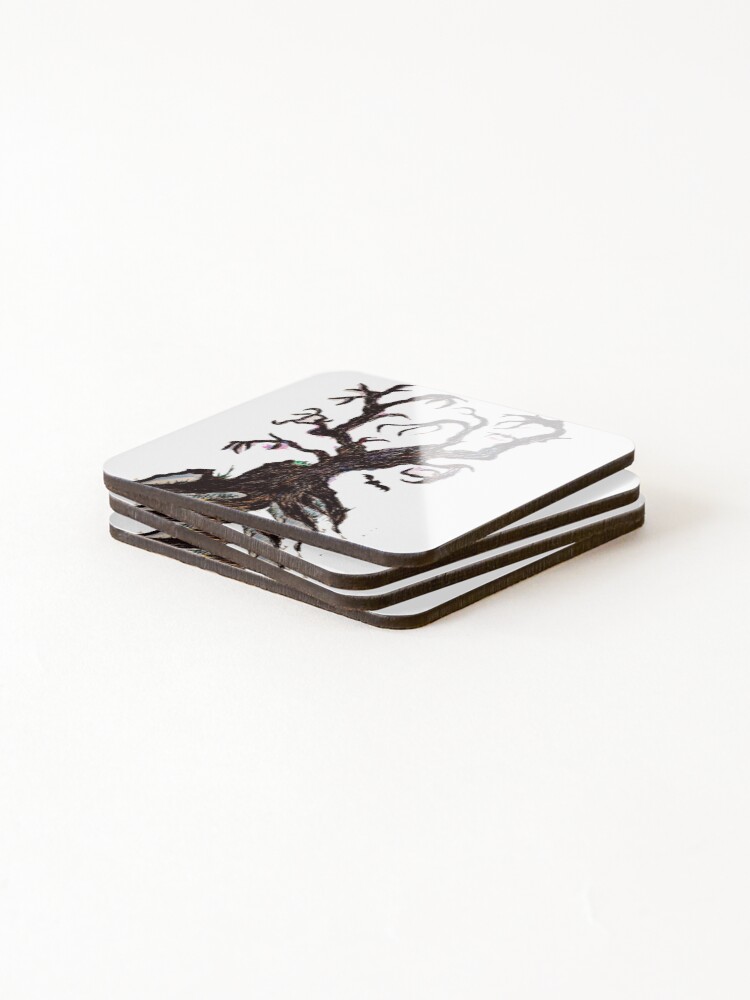 Thumbnail 4 of 5, Coasters (Set of 4), Scary Tree Design designed and sold by CanDo20.