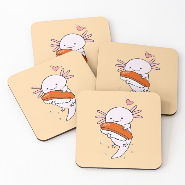 Item preview, Axolotl and Sushi Cute Kawaii Funny Anime Animal Japanese Art designed and sold by Marinaaa010.