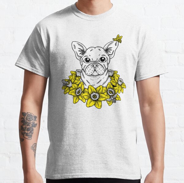 French Bulldog with Daffodils Classic T-Shirt