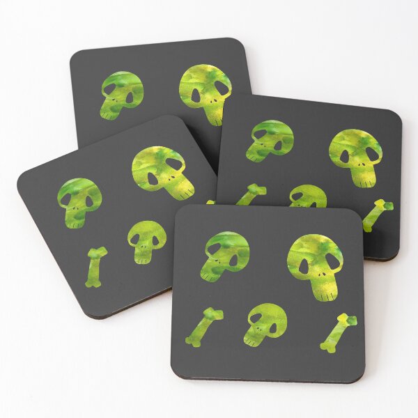 Item preview, Toxic green skulls designed and sold by MyYellowBird.