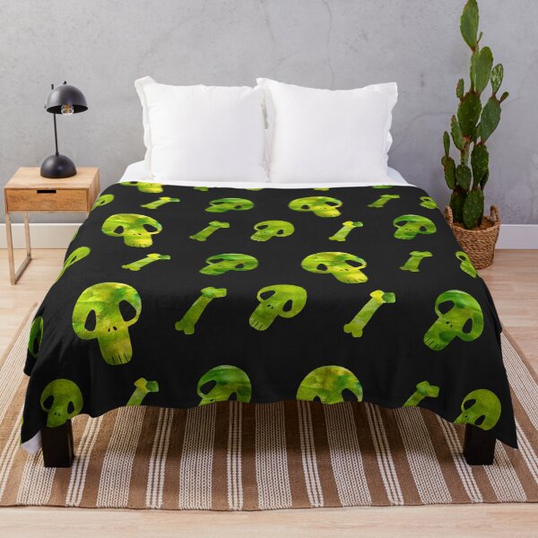 Item preview, Toxic green skulls designed and sold by MyYellowBird.