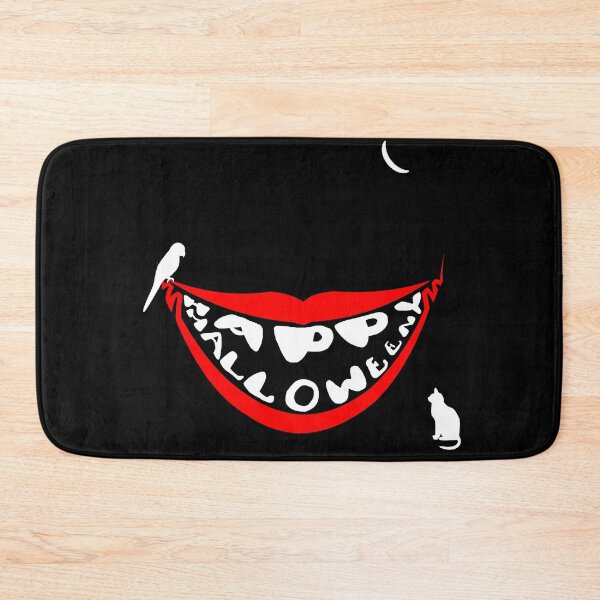 Item preview, Happy Halloween evil smile with bird, cat and moon designed and sold by Roy Store.