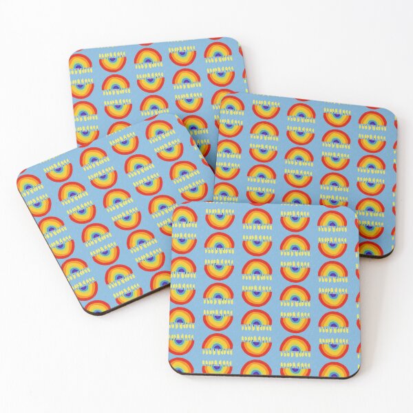 Item preview, Rainbow Chanukiah Light Blue Print designed and sold by TillaCrowne.