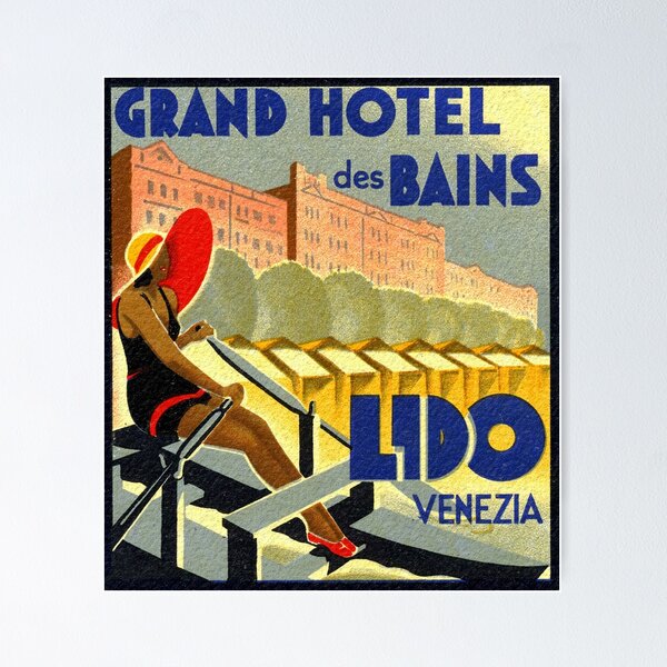 Item preview, Italy - Venice-Lido - Hotel des Bains - Vintage Luggage Label designed and sold by imageresource.