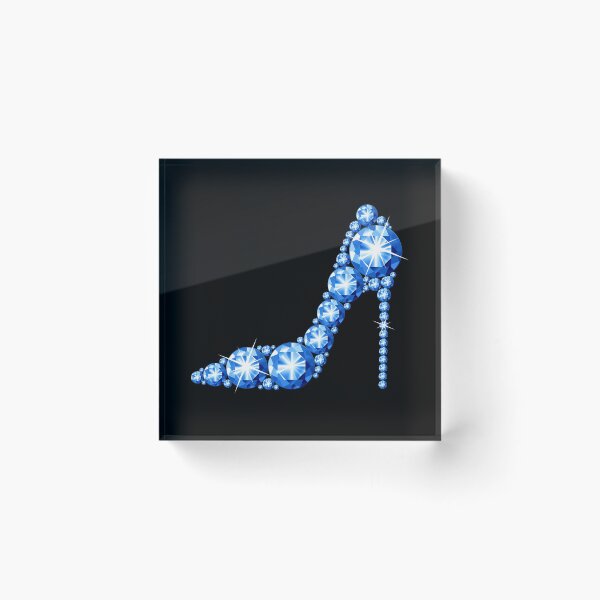 Item preview, High heel shoe, blue diamond, rhinestone glamorous shoe designed and sold by iclipart.