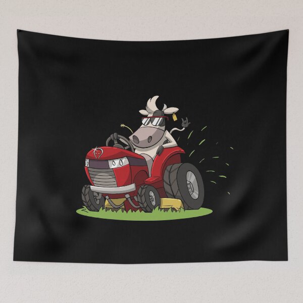 Item preview, Evil Cow on a Lawn Mower (Cutting the Grass with Glasses) designed and sold by rocotus.