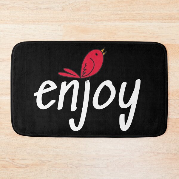 Item preview, Enjoy. White text and joyful red songbird designed and sold by JellyBeenzz.