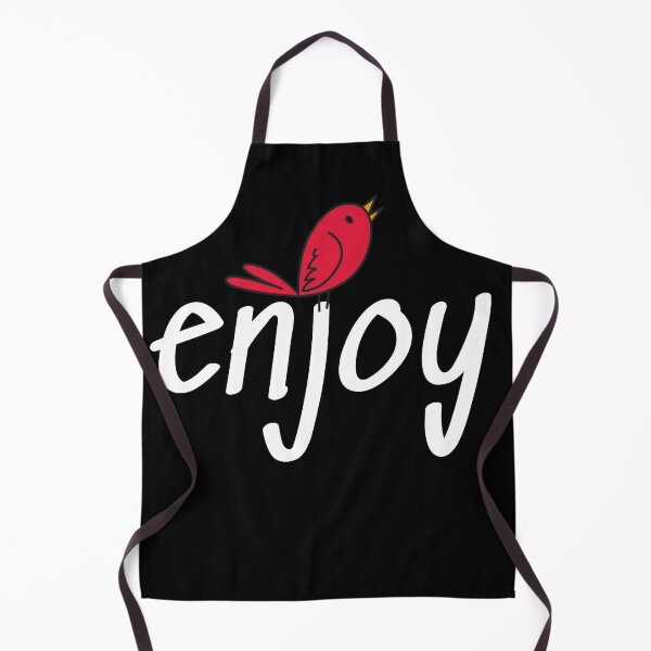 Item preview, Enjoy. White text and joyful red songbird designed and sold by JellyBeenzz.