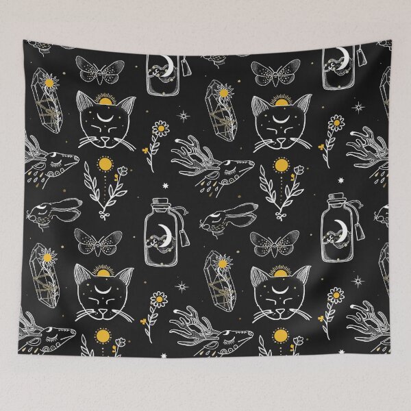 Item preview, Celestial Flora & Fauna Witchy Pattern designed and sold by witchlingart.