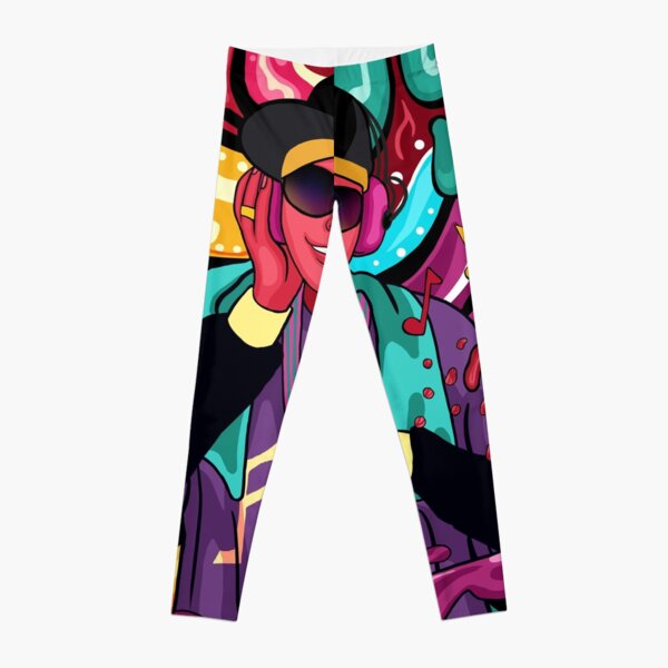 Hip hop cool guy cute design, funky colours Leggings