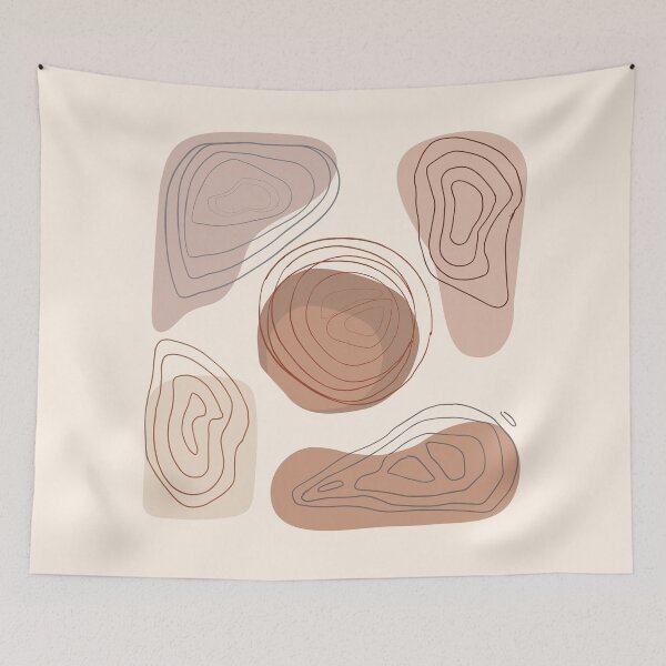 Item preview,  Boho Abstract Shape Warm Toned  minimalist Print designed and sold by zedonee.