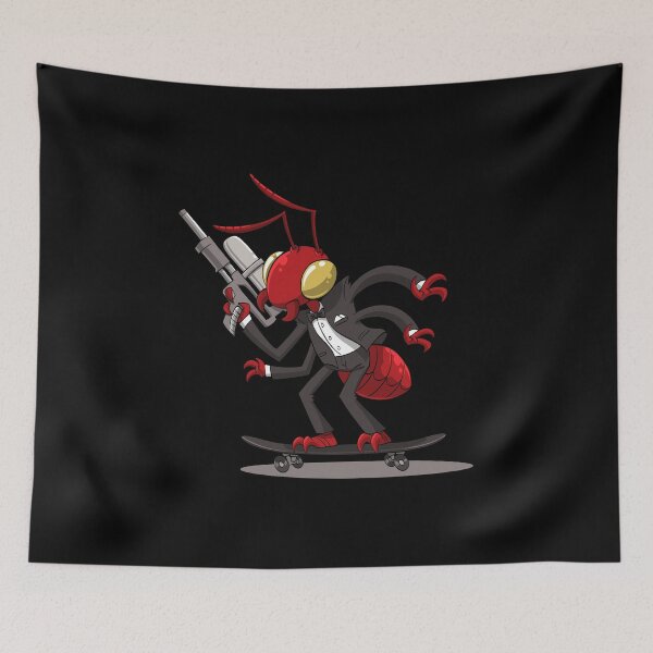 Item preview, Agent Ant with a Water Gun on a Skateboard designed and sold by rocotus.