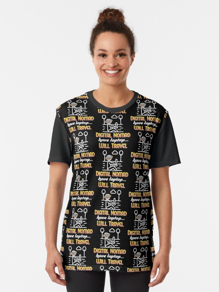 Alternate view of Digital Nomad. Graphic T-Shirt