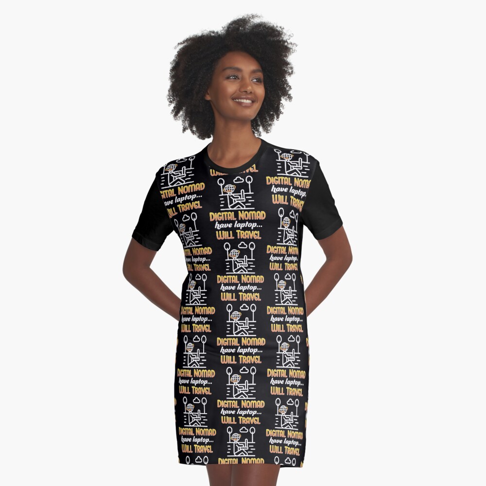 Digital Nomad. Graphic T-Shirt Dress