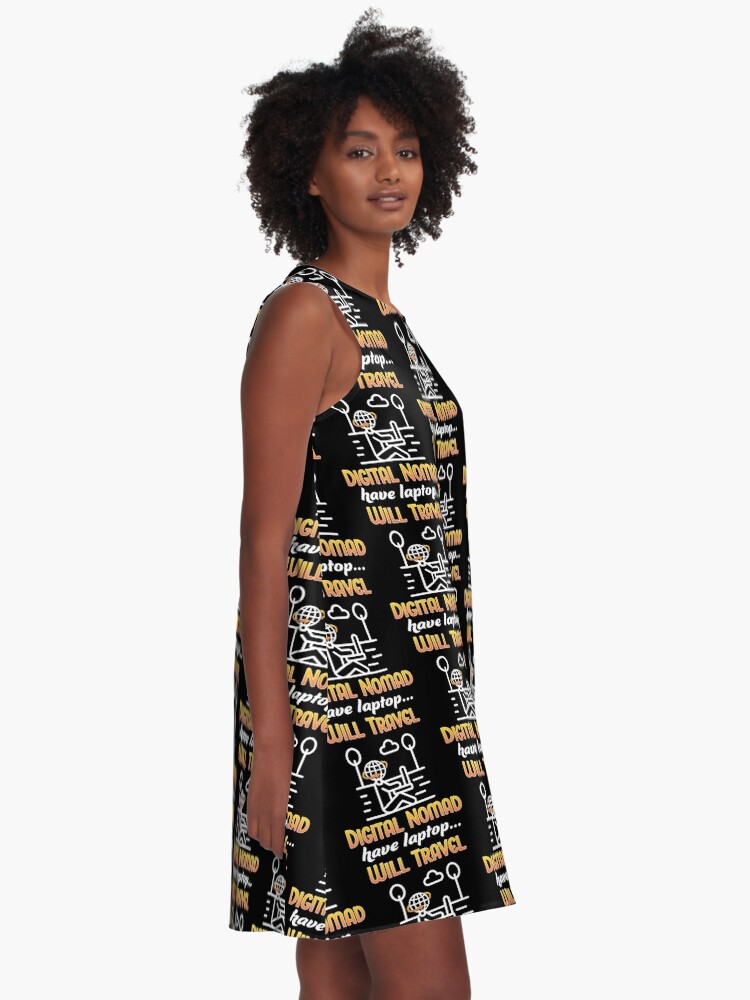 Alternate view of Digital Nomad. A-Line Dress
